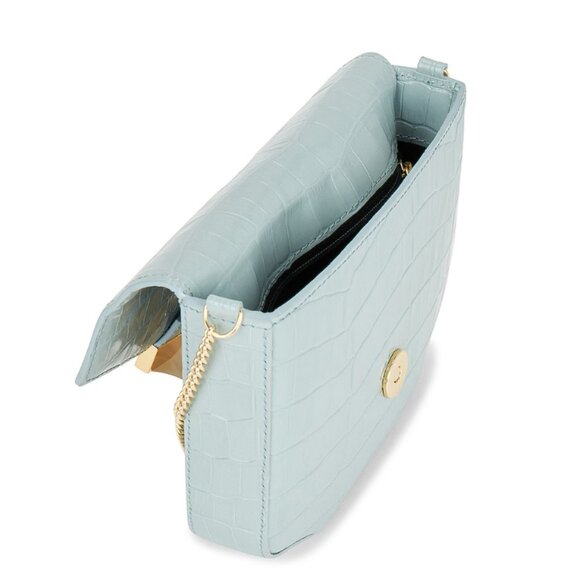 DeMellier N92 Mini London Bag, Steel Blue Croc Effect - Picture 2 of 6